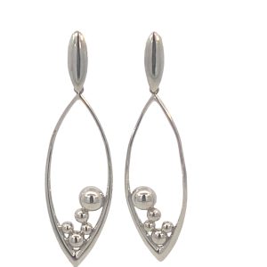 925 BALLS IN OUTLINE MARQ DROP EAR - 56X16 - 3.8g  <br/>11544
