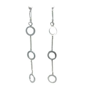 925 TRIP CIRCLES IN BOX CHAIN DROP EAR - 64X8 - 2g <br/>M12210