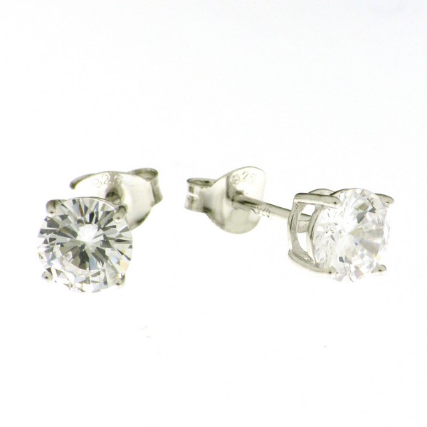 925 CZ 4 CLAW BASKET SET STUDS - 6MM - 1.16g <br/>M11956