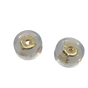 18CT YG SILICONE BUTTERFLIES - 5MM - P/PAIR