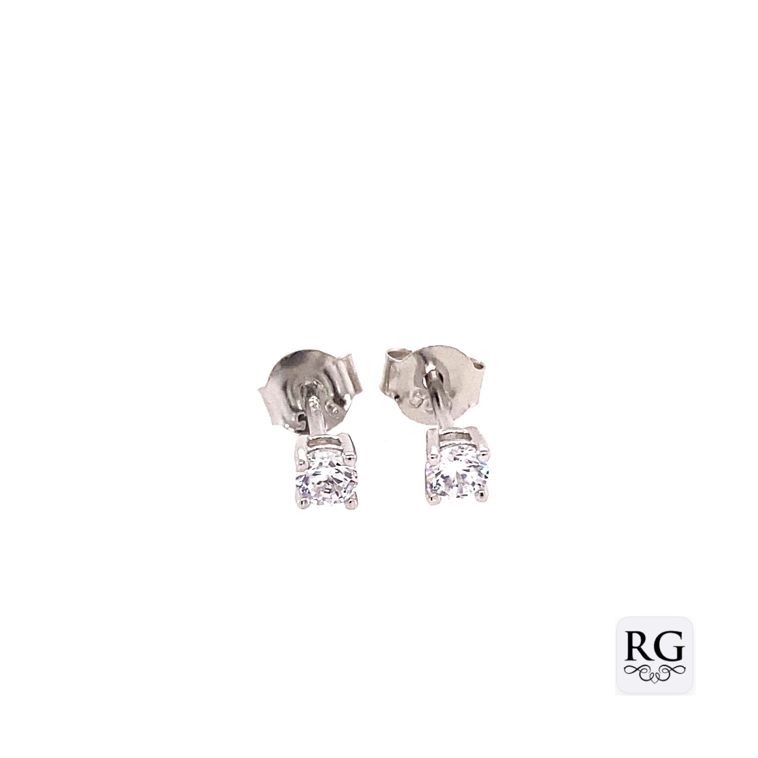 925 CZ 4 CLAW BASKET SET STUDS - 3MM - 0.48g <br/>M11953