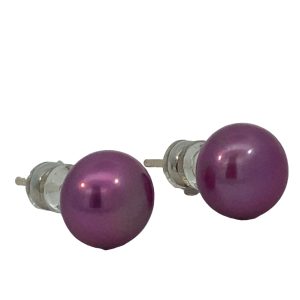 925 BURGUNDY FW PEARL SILICONE STUDS - 9.5-10MM
