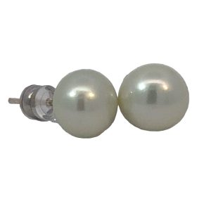 925 MINT GREEN FW PEARL SILICONE STUDS - 9.5-10MM