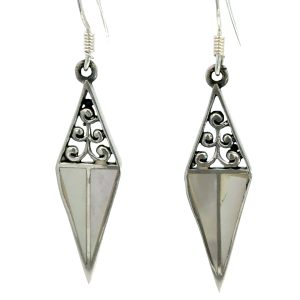 925 OXI FILIGREE MOP KITE SHAPE EAR - 42X9 - 4.15g