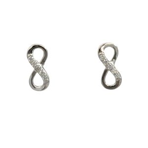 925 CZ PAVE+PLAIN OPEN INFINITY STUDS - 11X5 - 1g