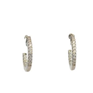 925 CZ PAVE BEZEL SET HALF HOOPS - 14X1.5 - 2.18g