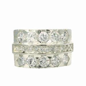 925 TRIP CZ PAVE BULKY RING - 15MM