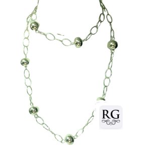 925 BALLS ON OVAL LINK LARET CHAIN - 12MM - 80CM
