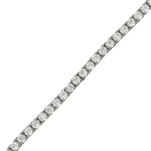 925 CZ PAVE CLAW SET TENNIS BRACEL - 2.5MM - 9.3g