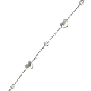 925 HEARTS+TUBE SET CZ ANCHOR BRAC - 6+4+1.3 2.9g
