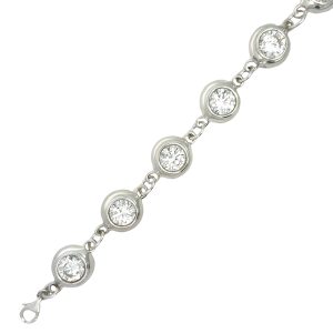 925 CZ TUBE SET RND LINKS BULKY BRAC - 19CM 21.1g