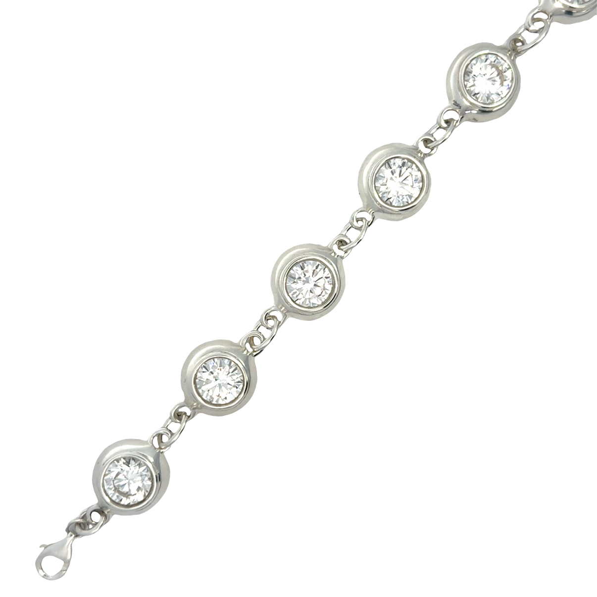 925 CZ TUBE SET RND LINKS BULKY BRAC - 19CM 21.1g