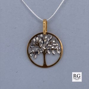 9CT Y+WG DIA CUT OPEN TREE OF LIFE PEND 15MM 0.5g <br/>018