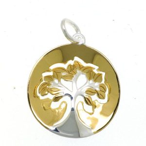 925 GLD PL OPEN CUT TREE OF LIFE PEND - 21MM 2.2g <br/>10003