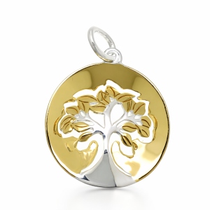 925 GLD PL OPEN CUT TREE OF LIFE PEND - 21MM 2.2g <br/>10003