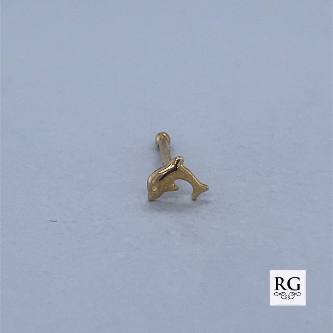 9CT YG DOLPHIN NOSE PIN BALL END - 4X4 - 0.11g <br/>1001