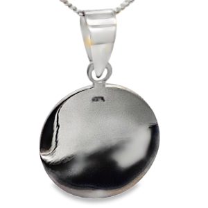 925 PLAIN RND DISC PENDANT - 29X18 - 3.8g  <br/>10018
