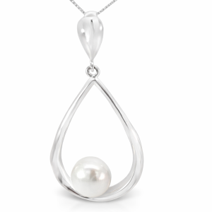 925 FW PEARL IN OUTLINE TEARDROP PEND - 53X25 - 7g <br/>10019