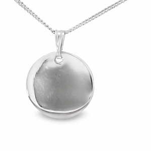 925 PLAIN RND DISC PENDANT - 20X15 1.8g 1mm THICK <br/>10021
