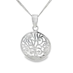 925 PLAIN OPEN CUT RND TREE OF LIFE PEND 26X17 1.6 <br/>10022