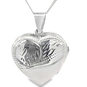 925 ENGRAVED HEART LOCKET - 32X25 - 5.5g <br/>10031