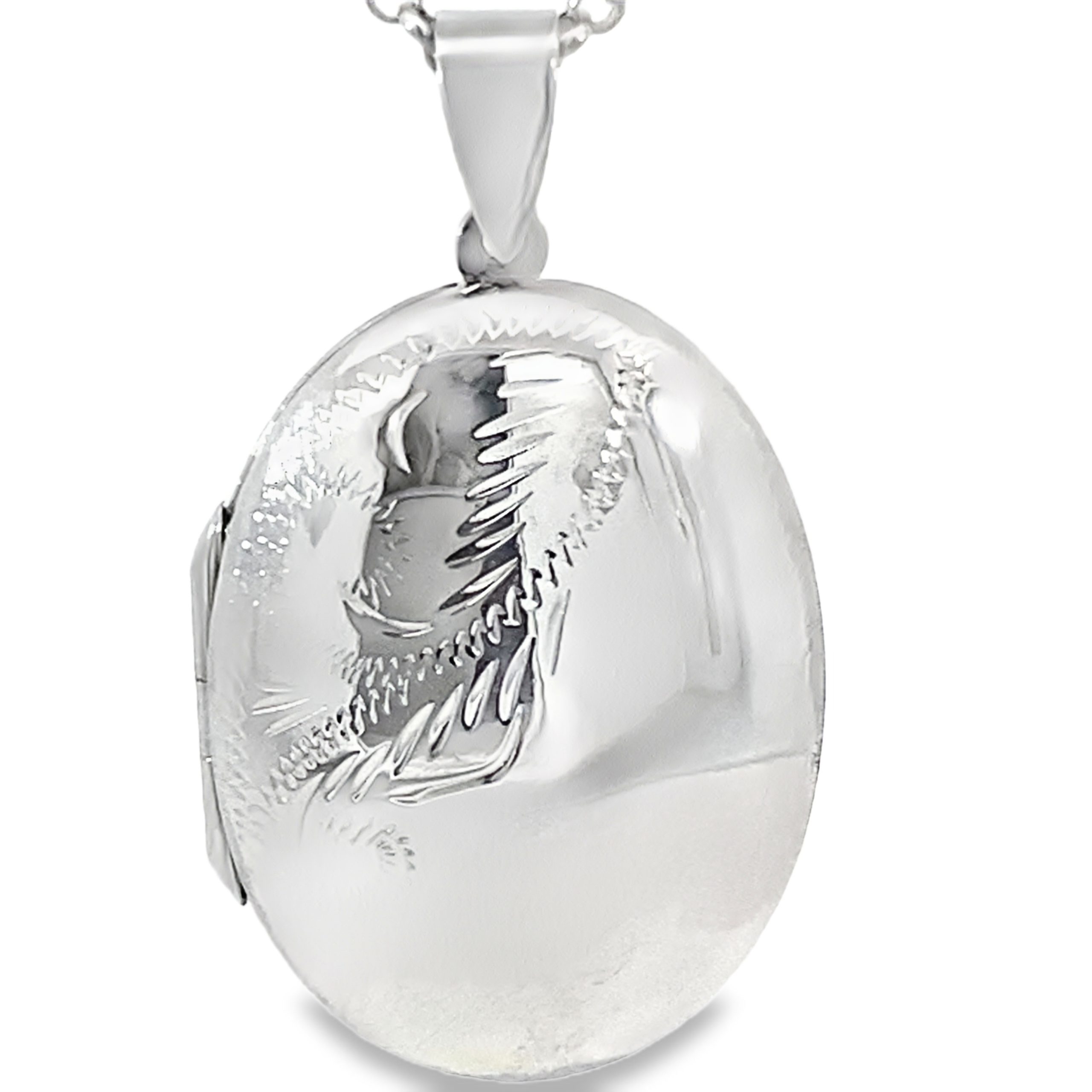 925 ENGRAVED OVAL DOME LOCKET - 44X25 - 8.3g <br/>10032