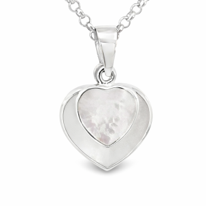 925 DBL MOP HEARTS PENDANT - 27X17 - 4.8g <br/>10033