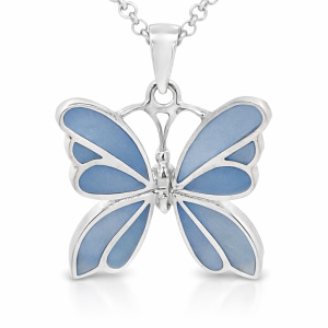 925 BLUE MOP BUTTERFLY PENDANT - 32X25 - 6.5g <br/>10034B