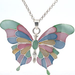 925 MIX MOP BULKY BUTTERFLY PENDANT - 50X60 25.5g <br/>10035MIX
