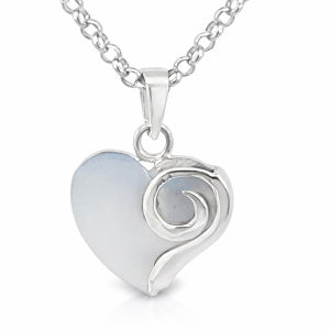 925 BLUE MOP HEART SPIRAL PENDANT - 24X16 - 2g <br/>10038B