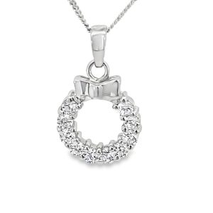 925 RIBBON CZ PAVE CIRCLE OF LIFE PEND 22X14 1.9g  <br/>10043