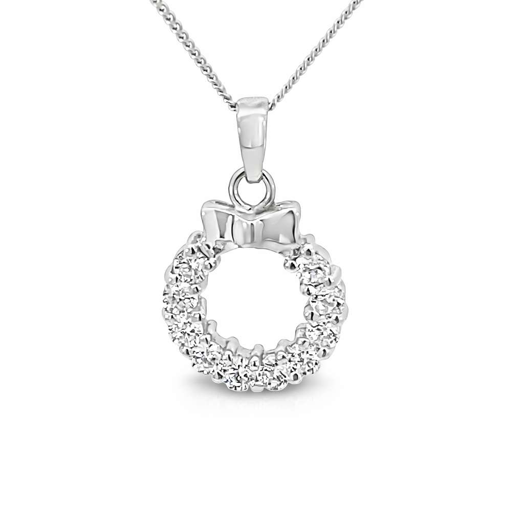 925 RIBBON CZ PAVE CIRCLE OF LIFE PEND 22X14 1.9g <br/>10043