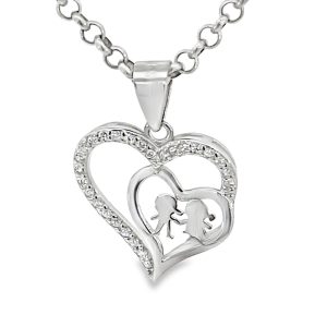 925 CZ PAVE+PLAIN BOY+GIRL OPEN HEART 22X16 1.26g <br/>10048