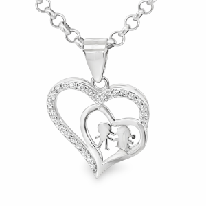 925 CZ PAVE+PLAIN BOY+GIRL OPEN HEART 22X16 1.26g <br/>10048