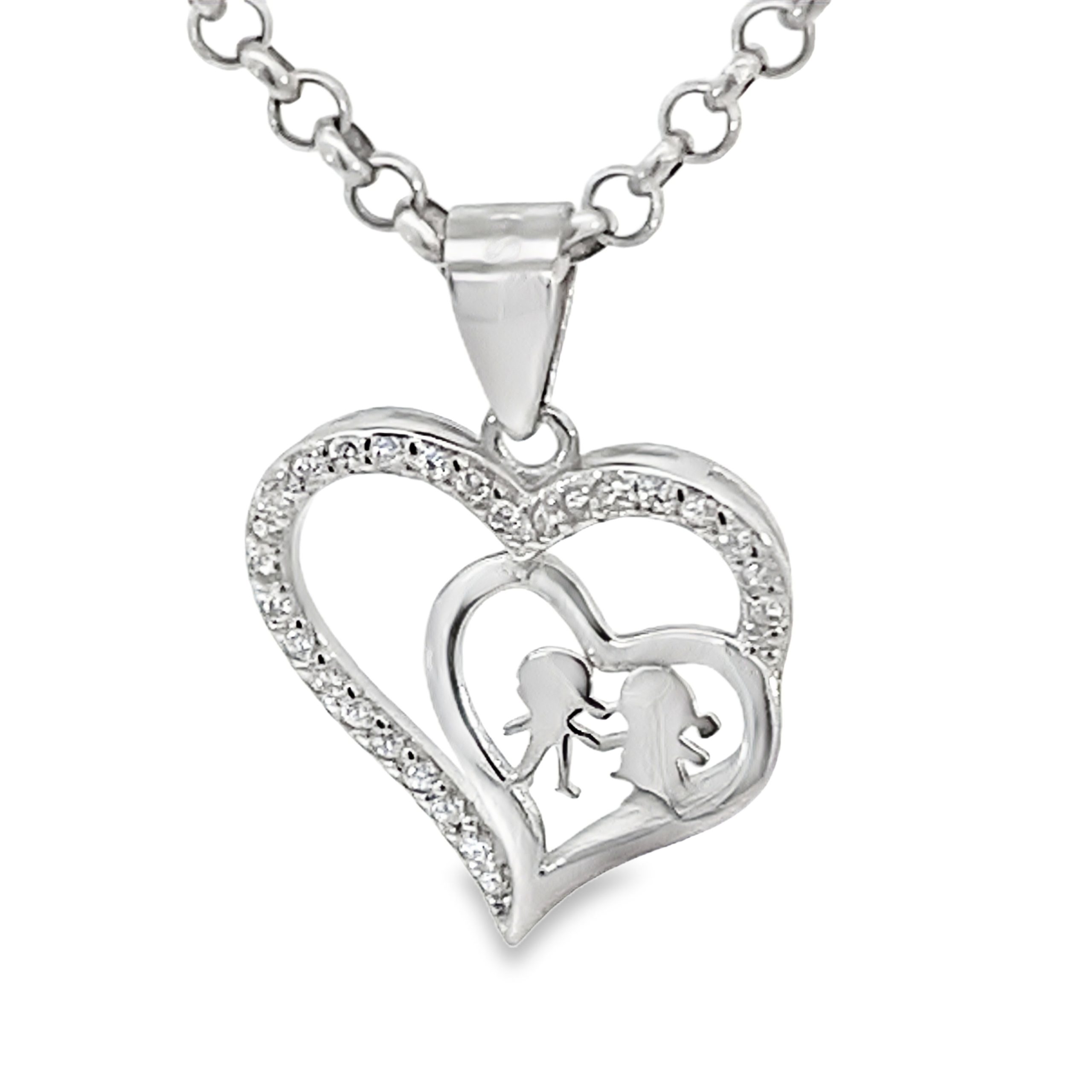 925 CZ PAVE+PLAIN BOY+GIRL OPEN HEART 22X16 1.26g <br/>10048
