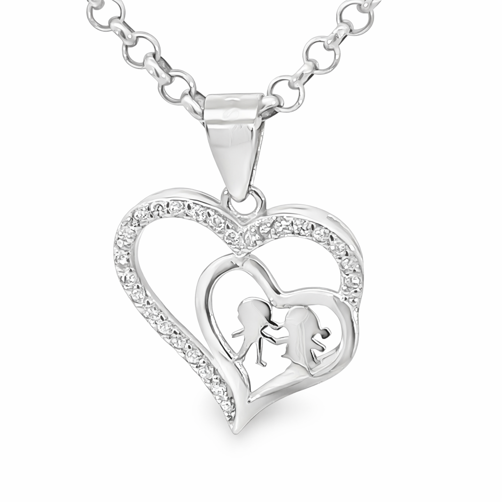 925 CZ PAVE+PLAIN BOY+GIRL OPEN HEART 22X16 1.26g <br/>10048