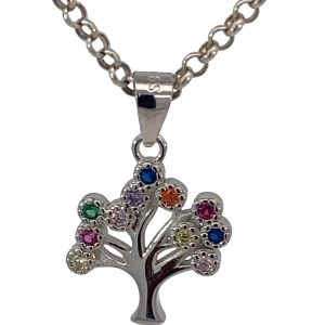 925 MULTI COL CZ MILLGR TREE OF LIFE  22X14 1.56g <br/>10049