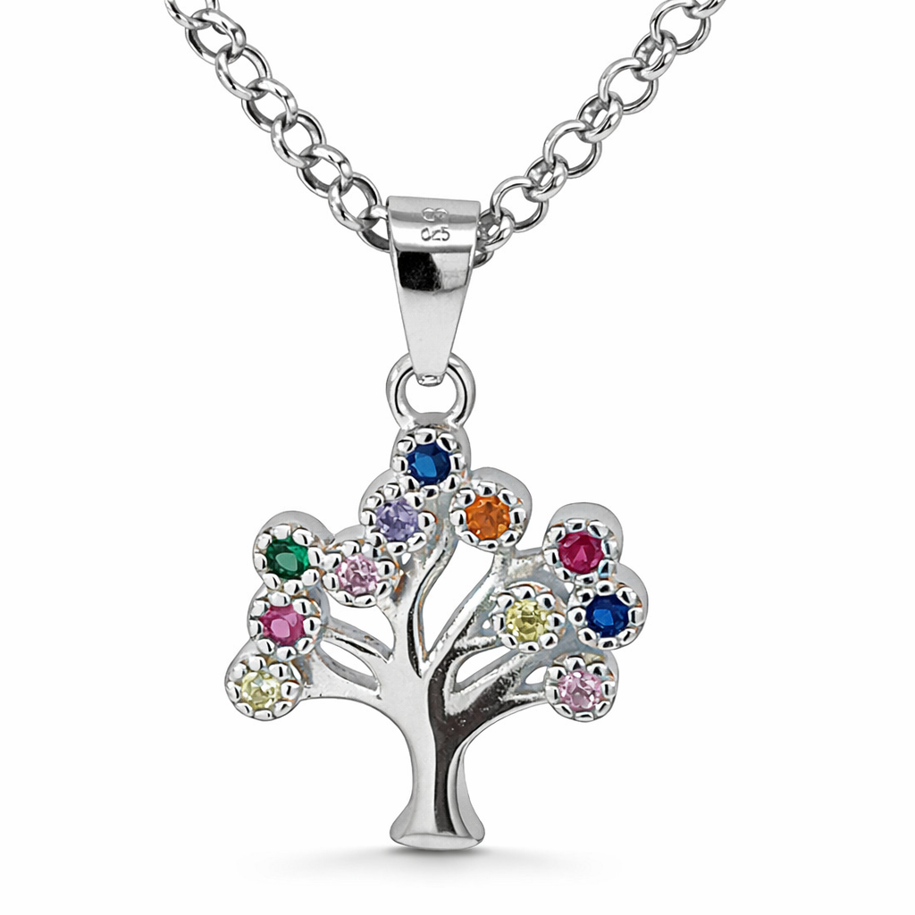 925 MULTI COL CZ MILLGR TREE OF LIFE 22X14 1.56g <br/>10049