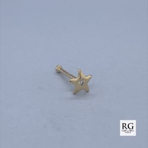 9CT YG CZ STAR NOSE BALL PIN - 5MM - 0.11g <br/>1005
