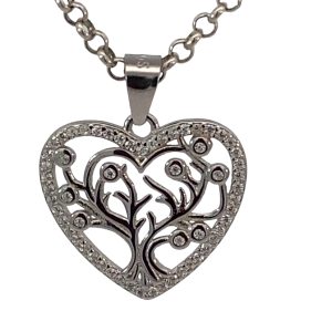 925 CZ PAVE OPEN TREE OF LIFE HEART PEND 23X19 1.6 <br/>10051