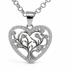 925 CZ PAVE OPEN TREE OF LIFE HEART PEND 23X19 1.6 <br/>10051