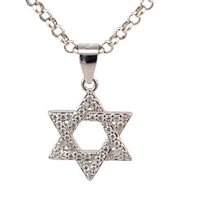925 CZ PAVE STAR OF DAVID OPEN PEND - 22X14 - 1.3g <br/>10055