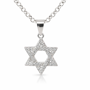 925 CZ PAVE STAR OF DAVID OPEN PEND - 22X14 - 1.3g <br/>10055