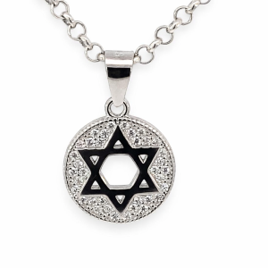 925 CZ PAVE STAR OF DAVID RND PEND - 20X13 - 1.56g <br/>10056
