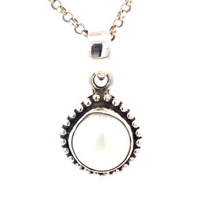 925 OXI WH FW PEARL ROPE EDGED PEND - 28X16 - 4.5g <br/>10063