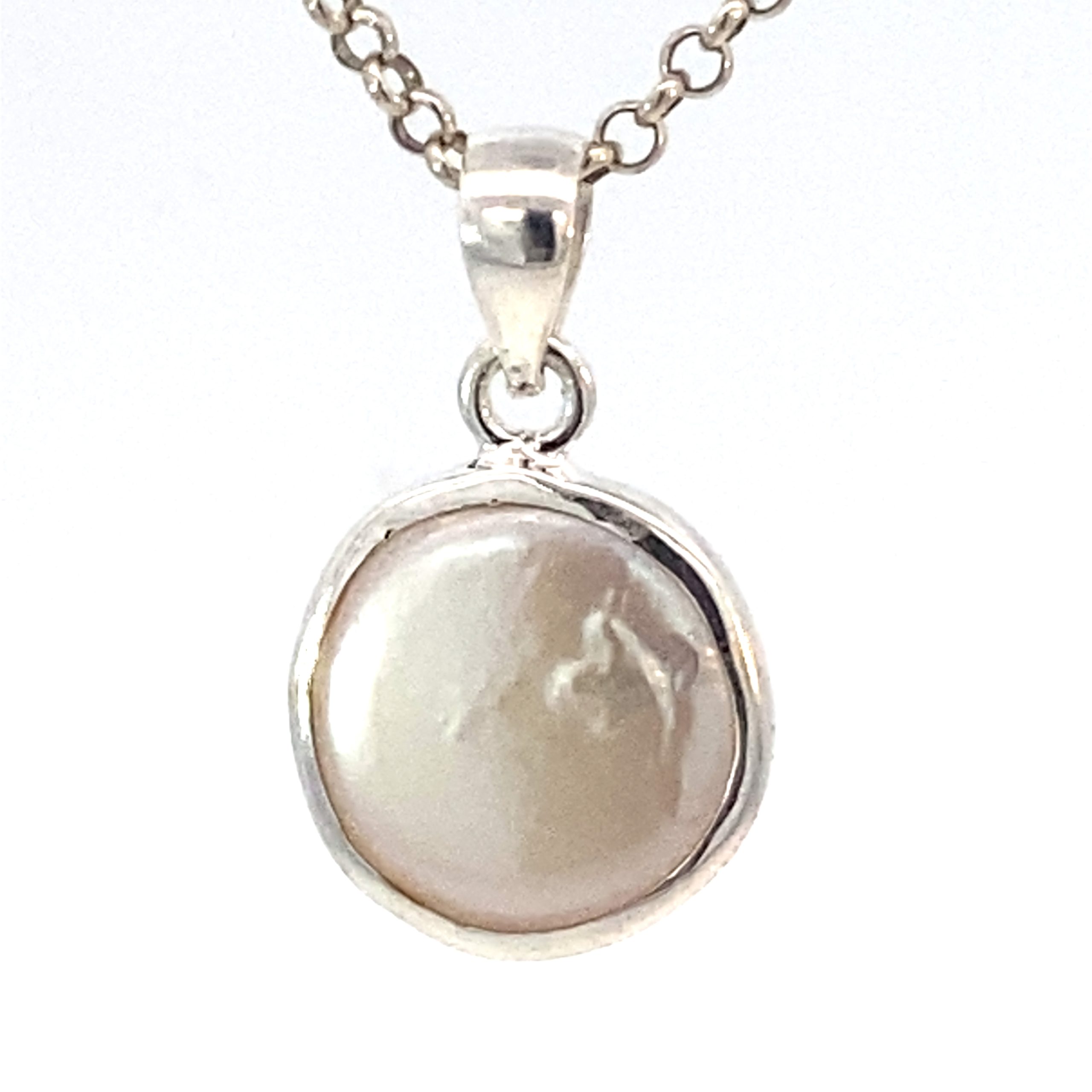 925 WH FW PEARL RND TUBE SET PENDANT - 26X15 2.6g <br/>10068