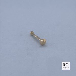 9CT YG PLAIN HALF BALL NOSE BALL PIN - 2MM - 0.08g <br/>1007