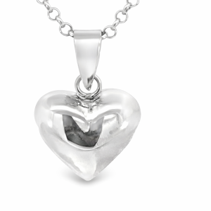 925 HOLLOW PLAIN PUFF HEART PENDANT - 25X18 - 3.7g <br/>10077