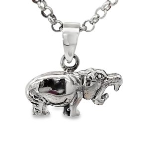 925 OXI OPEN MOUTH HIPPO PENDANT - 18X18 - 1.7g <br/>10087