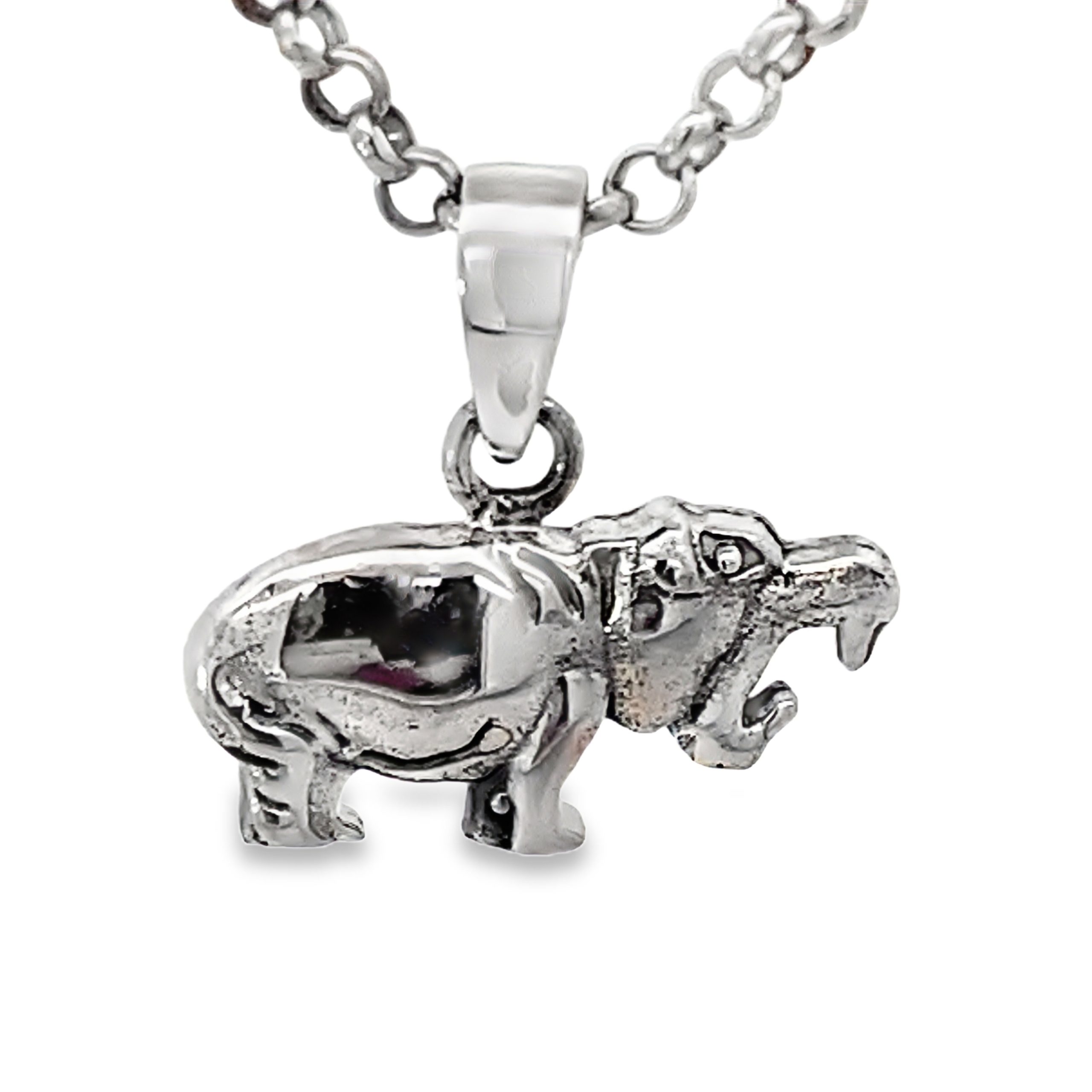 925 OXI OPEN MOUTH HIPPO PENDANT - 18X18 - 1.7g <br/>10087